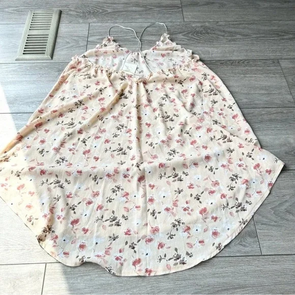 NWT A Shappe Apparel Floral Ivory Ruffles Night Dress Beach Dress - Picture 9 of 12